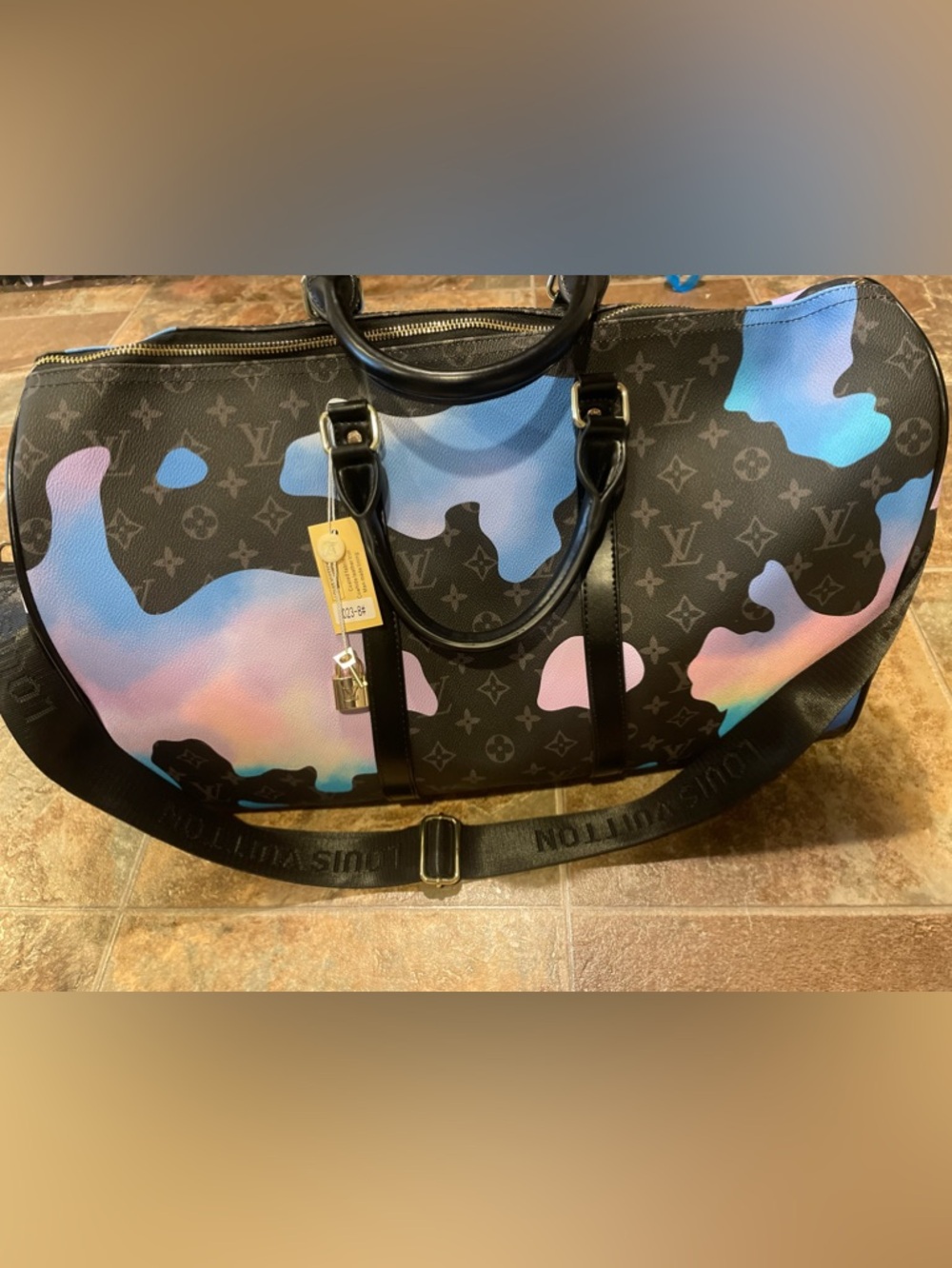 LVee monogram logo bag duffle luggage gym bag to match your purse ONE OF A KIND🔥